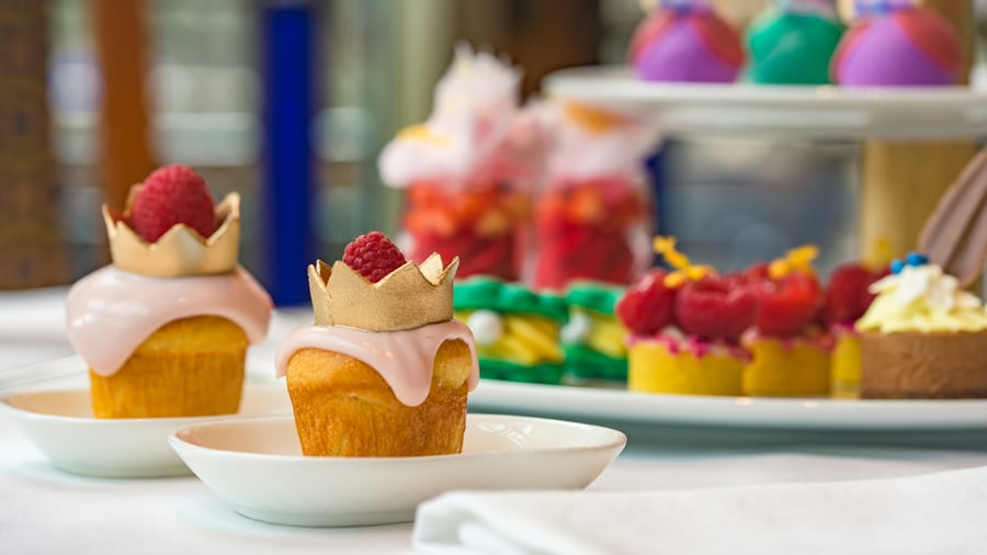 Princess-themed desserts at Disney Princess Breakfast Adventures at Napa Rose at Disney’s Grand Californian Hotel & Spa