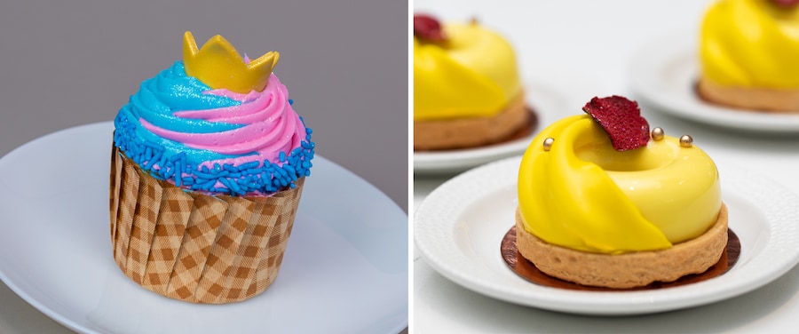 Aurora Cupcake from Disney's Pop Century Resort and Belle Cheesecake from Disney's Riviera Resort