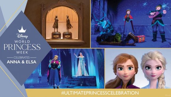 Graphic of Anna and Elsa-inspired experiences at Disney parks