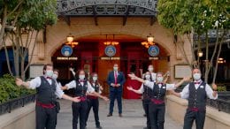 Disneyland Paris cast members waving