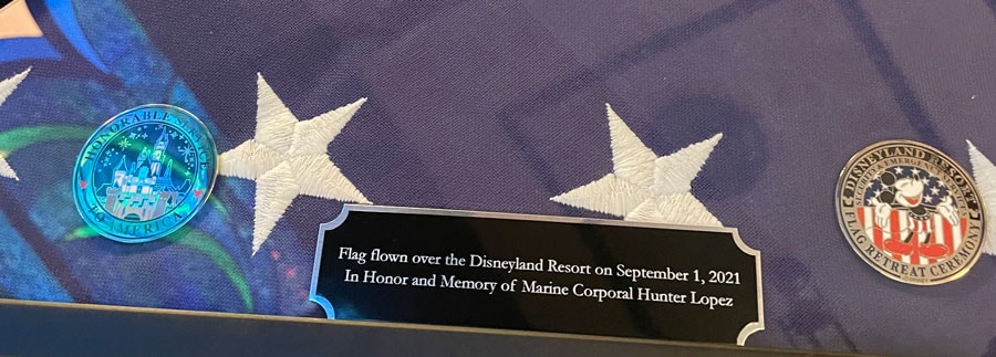 Framed American Flag dedicated to Lopez family