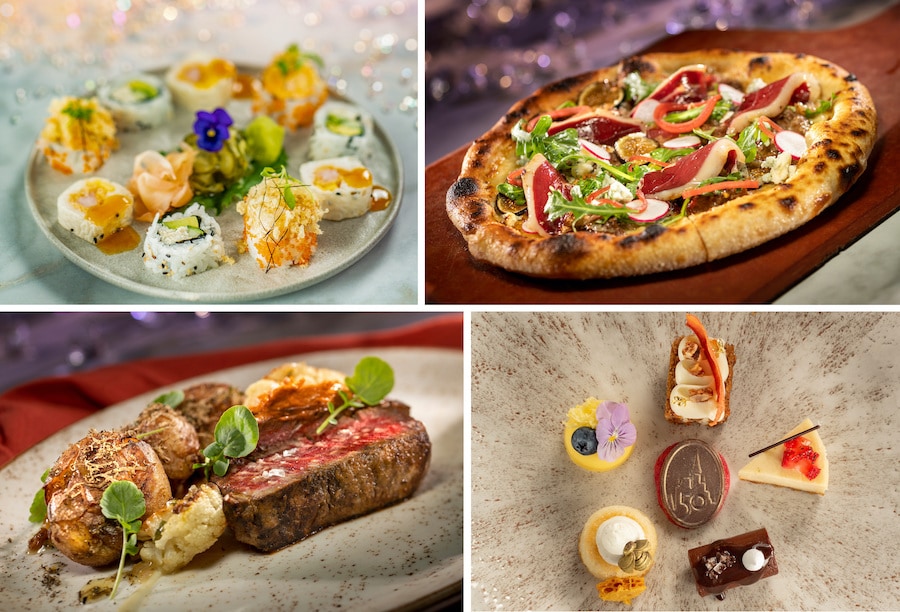 Collage of offerings from California Grill in honor of the 50th Anniversary of Walt Disney World Resort
