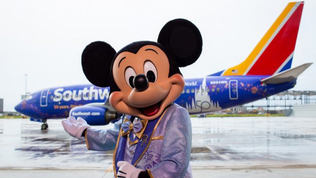 Mickey Mouse with new EARidescent Southwest Airlines Aircraft