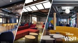 Collage of new tween spaces coming to the Disney Wish