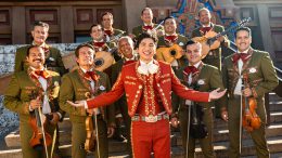 Anthony González, voice of Miguel in Disney and Pixar’s “Coco,” with Mariachi Cobre at EPCOT