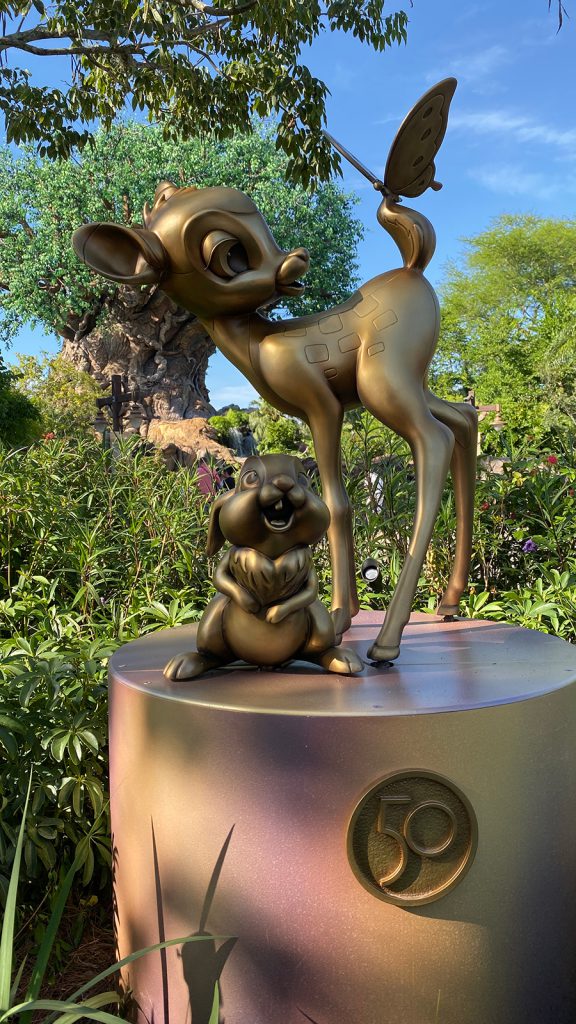 Fab 50 statue Thumber and Bambi at Disney's Animal Kingdom