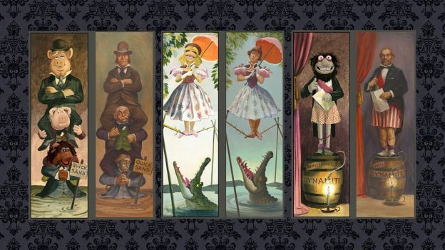 Muppets Haunted Mansion stretching portraits