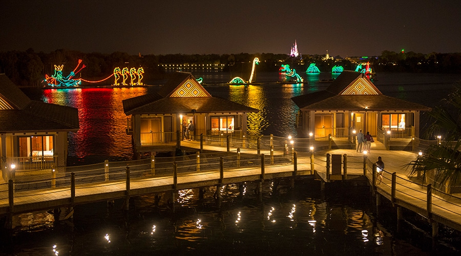 Electric water contest at Lake Bay at Disney's Polynesian Resort Bungalows