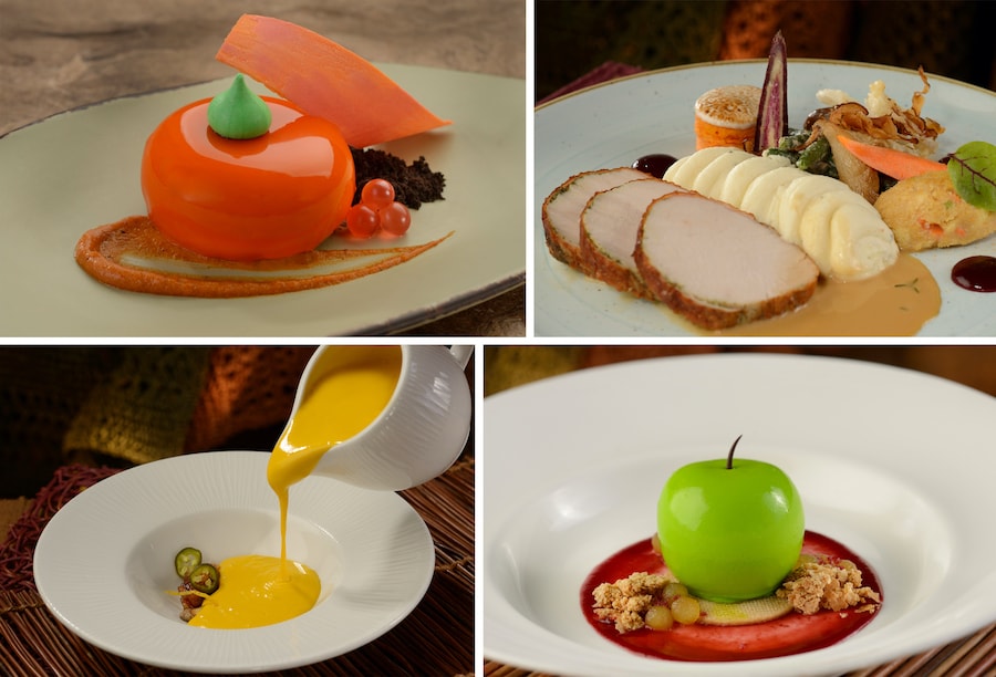Pumpkin Cheesecake Mousse from Satu'li Canteen, Thanksgiving Plate and Roasted Squash Soup, and Apple Pie Cheesecake from Tiffins Restaurant 