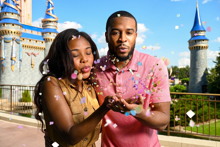 Disney PhotoPass Confetti Magic Shot at Magic Kingdom Park