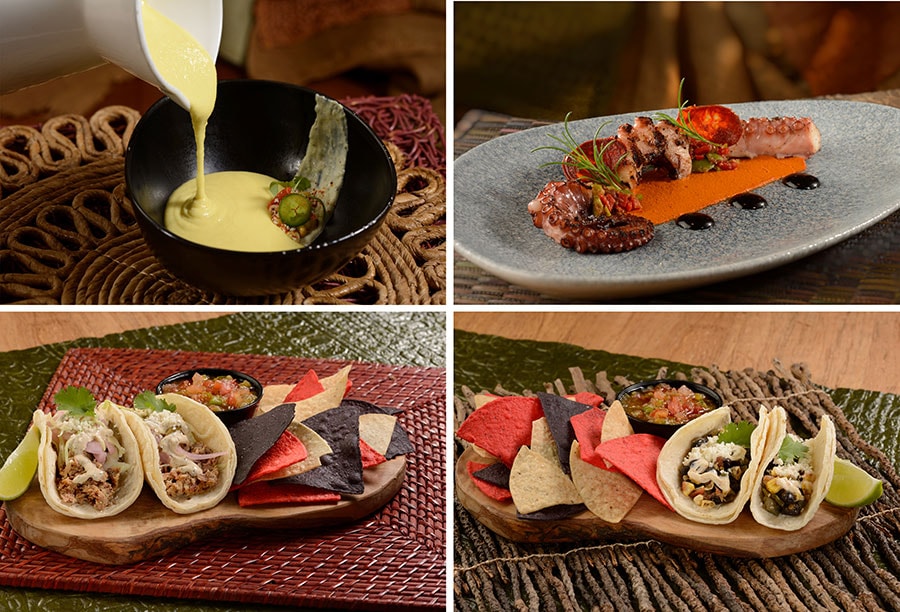 assorted food items from Tiffins at Disney's Animal Kingdom Theme Park and Nomad Lounge
