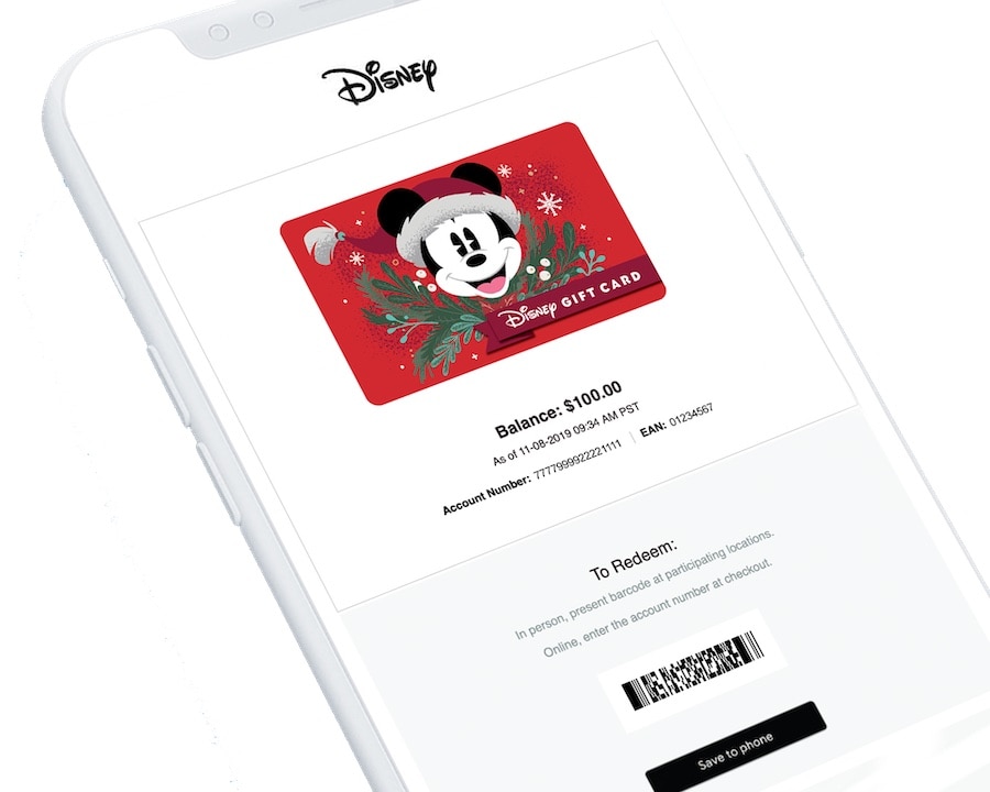2021 Disney Gift Card Holiday Pin Series featuring Santa Mickey