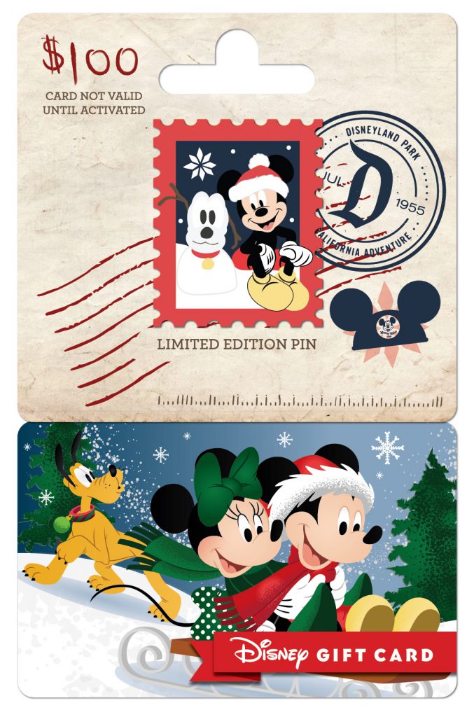 2021 Disney Gift Card holiday design for Disneyland Resort