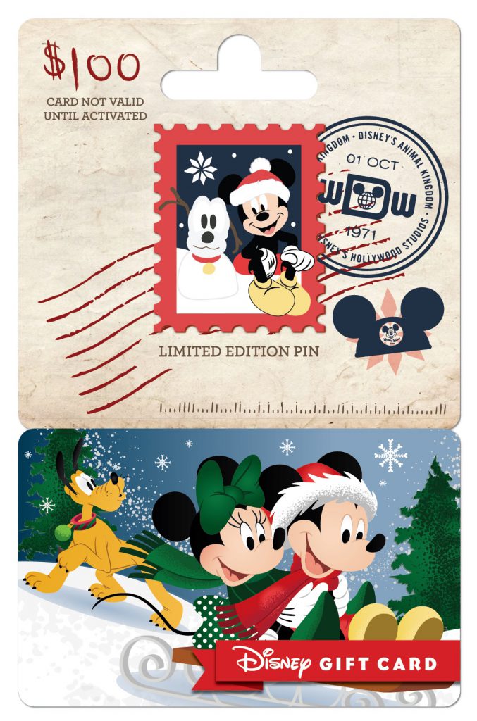 2021 Disney Gift Card holiday design for Walt Disney World Resort