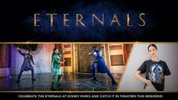 Graphic for new 'Eternals' merchandise and experiences at Disney Parks