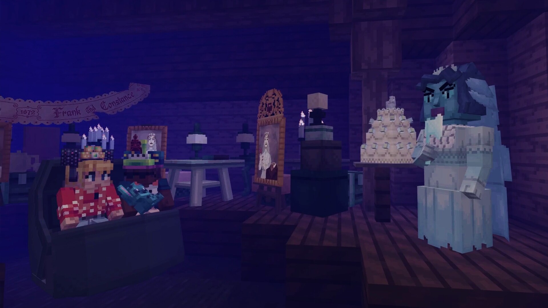 Haunted Mansion scene in Walt Disney World Magic Kingdom Adventure on Minecraft