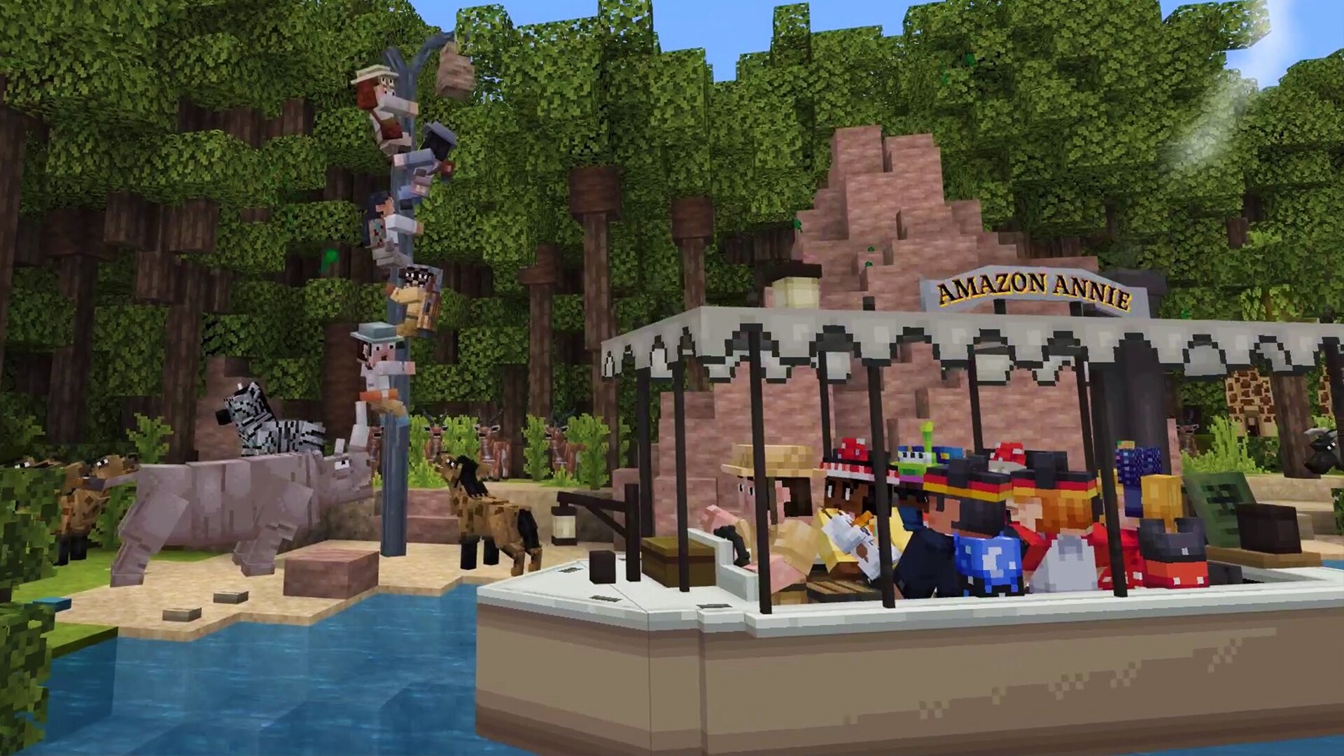 Jungle Cruise scene in Walt Disney World Magic Kingdom Adventure on Minecraft