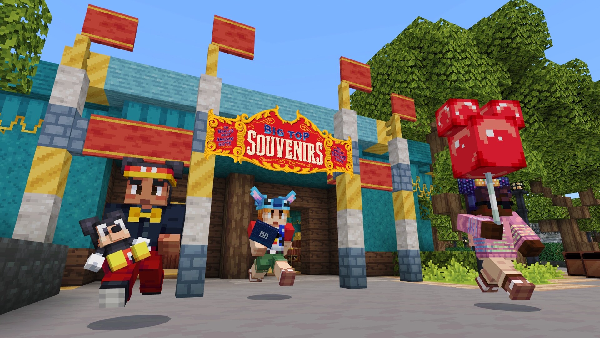 Big Top Souvenirs scene in Walt Disney World Magic Kingdom Adventure on Minecraft