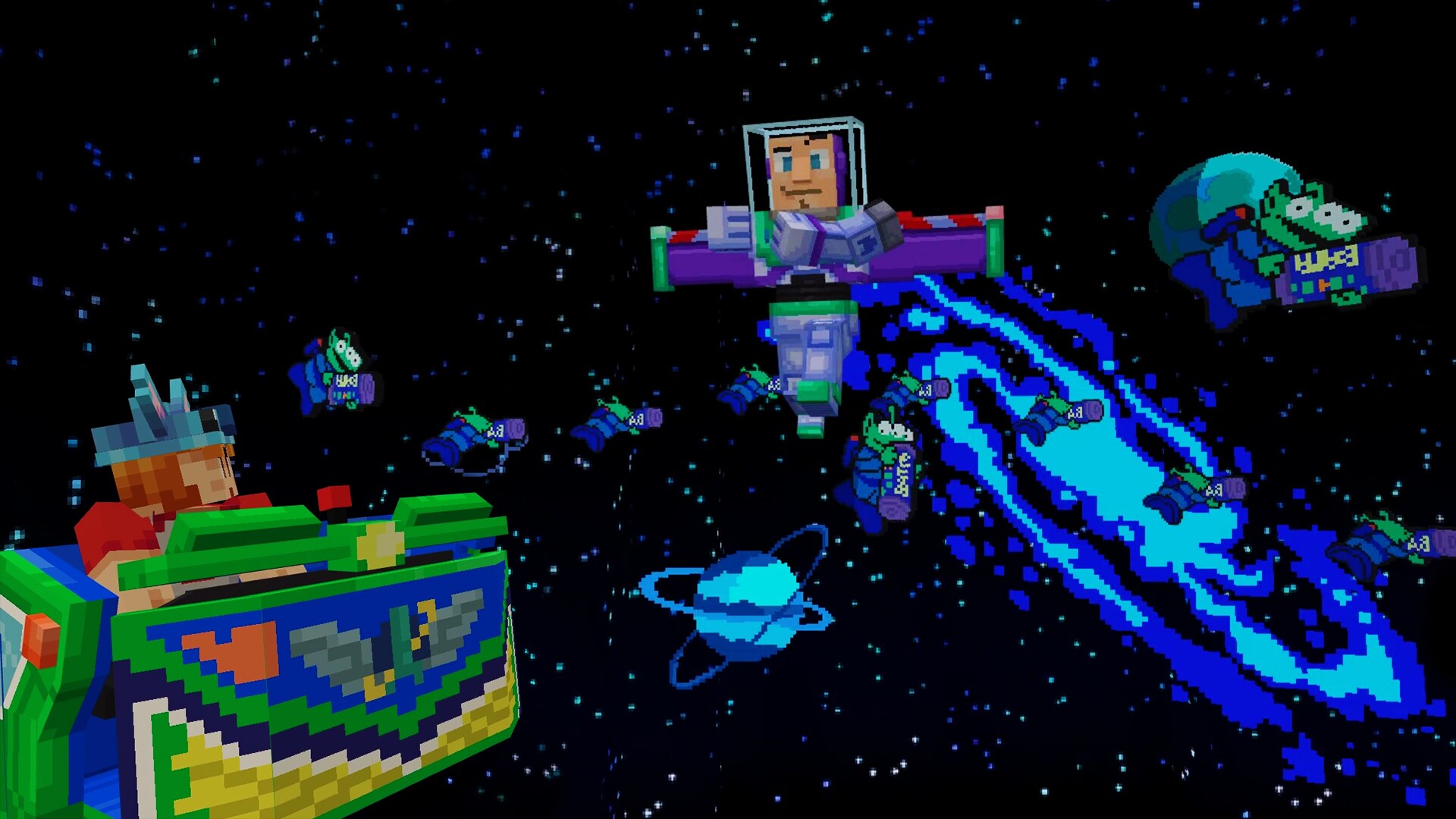Buzz Lightyear's Space Ranger Spin scene in Walt Disney World Magic Kingdom Adventure on Minecraft