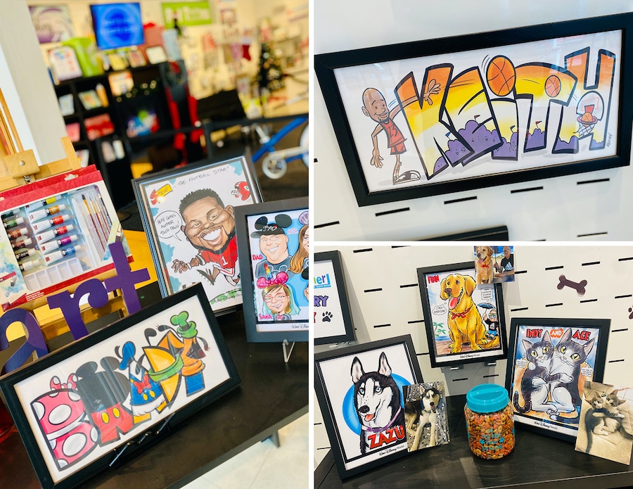 Personalized gifts options from the Art Corner at Disney Springs
