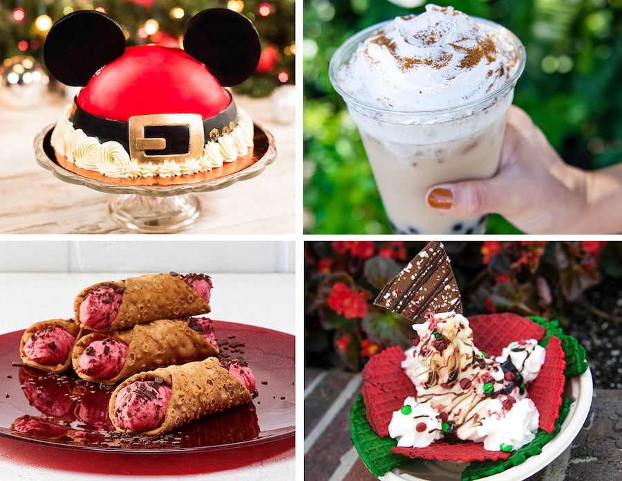 Collage of food and beverage offerings during the Disney Springs vacation