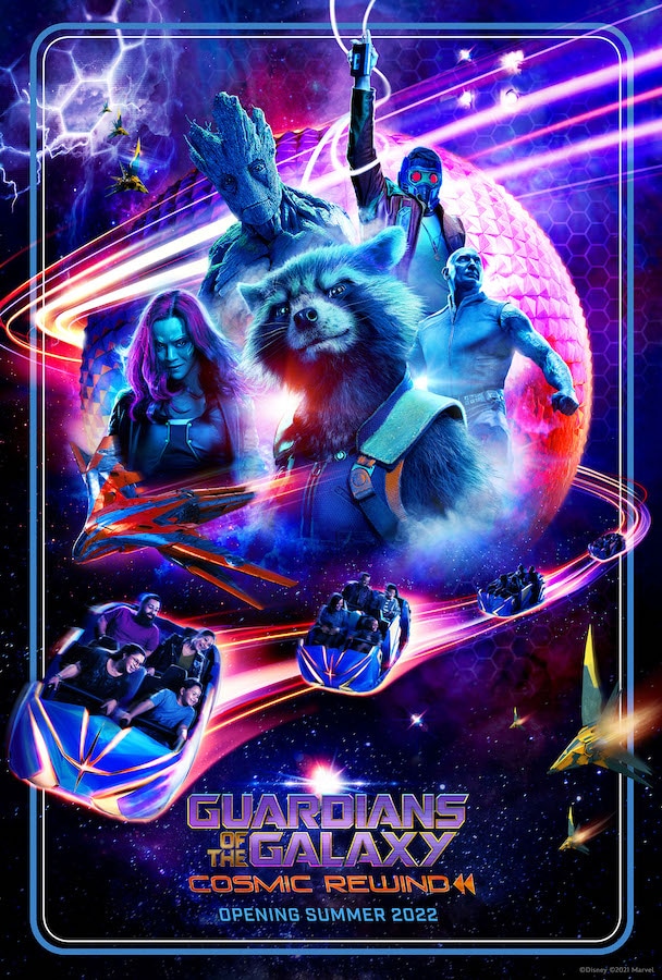 Guardians of the Galaxy: Cosmic Rewind attraction poster