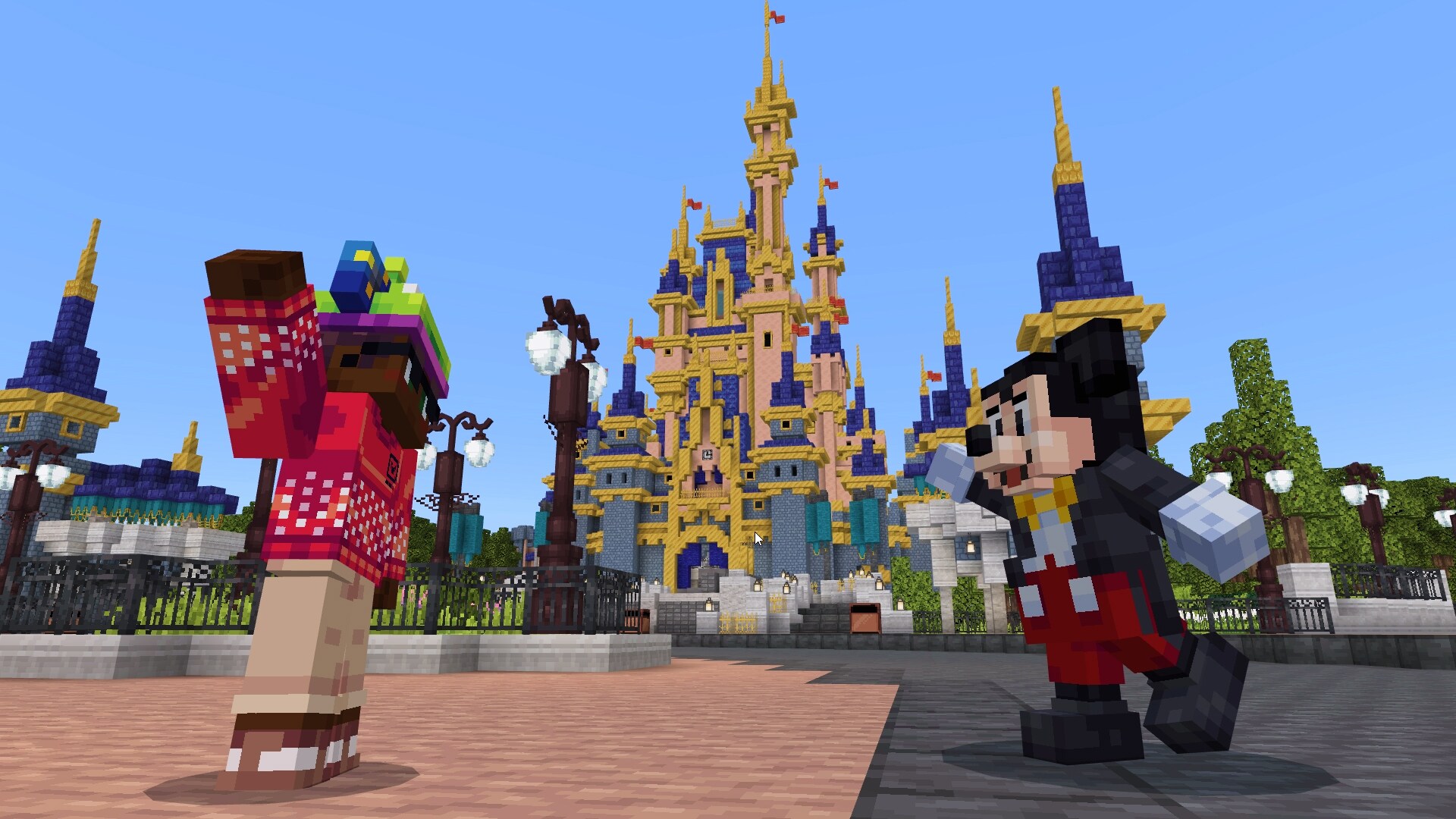 Cinderella Castle scene in Walt Disney World Magic Kingdom Adventure on Minecraft