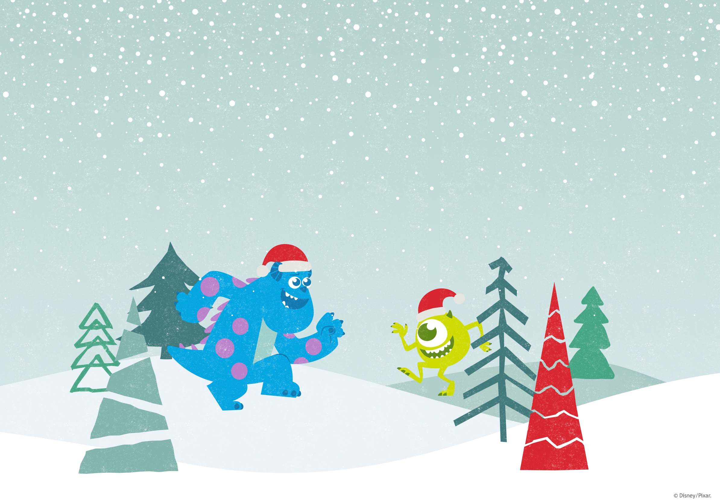 2021 Pixar Holiday Wallpaper – Desktop