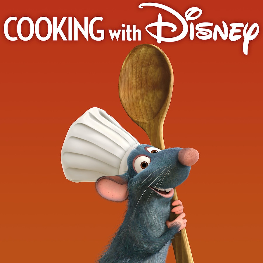Cooking with Disney playlist graphic with Remy