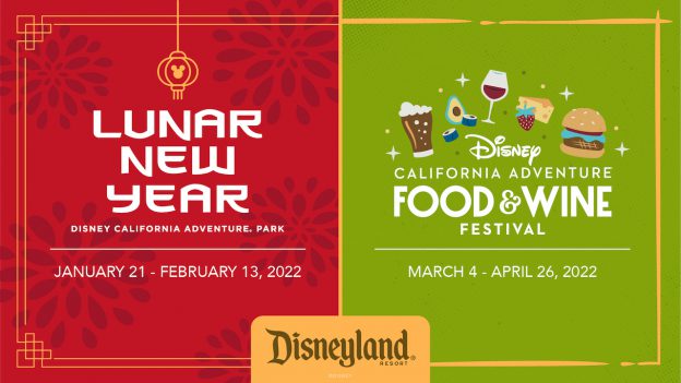 Lunar New Year celebration and Disney California Adventure Food & Wine Festival graphic