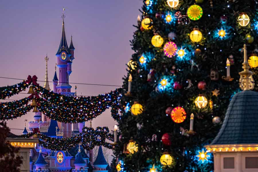 Holiday decor at Disneyland Paris