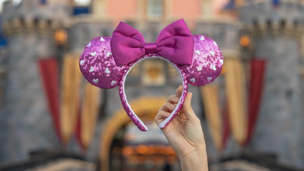 pink Minnie Mouse sequin ears
