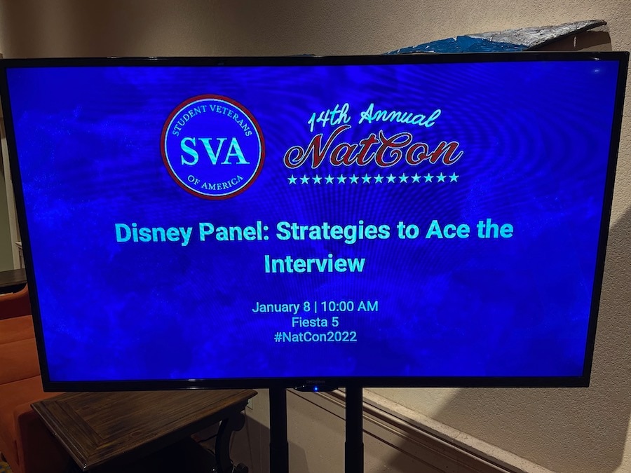 Image of the SVA National Conference logo on a TV