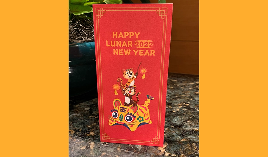 Happy Lunar New Year 2022 - red envelope-themed resort hotel key card