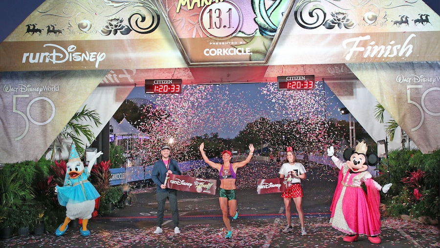 Pennsylvania runner Georganne Watson at the Disney Princess Half Marathon finish line