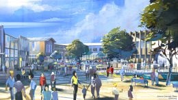 Artist rendering of Multi-Year Transformation Plan for Disney Village
