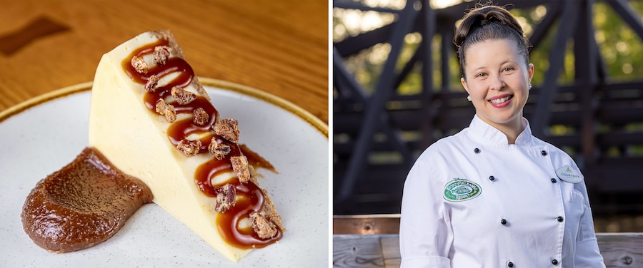 Courtney Slack, a regional pastry sous chef and her Pecan Pie Cheesecake from Boatwright’s Dining Hall at Disney’s Port Orleans Resort – Riverside