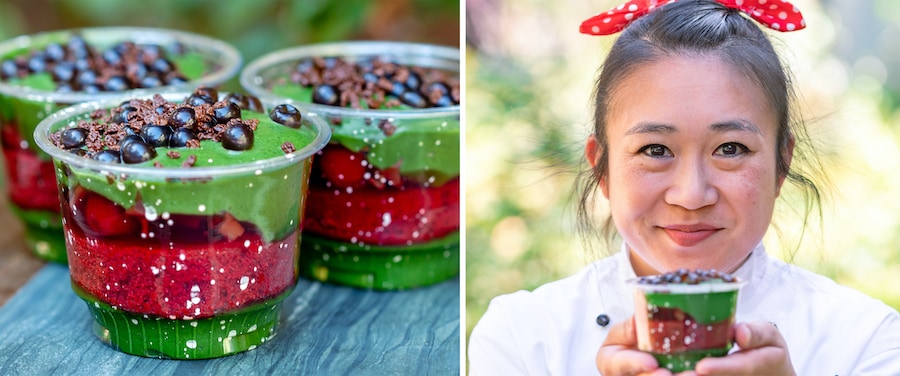Pastry sous chef Stephanie Yee and Pistachio Cherry Chocolate Parfait from Galactic Grill