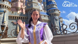 Julia Nasiatka in front of Cinderella's Castle