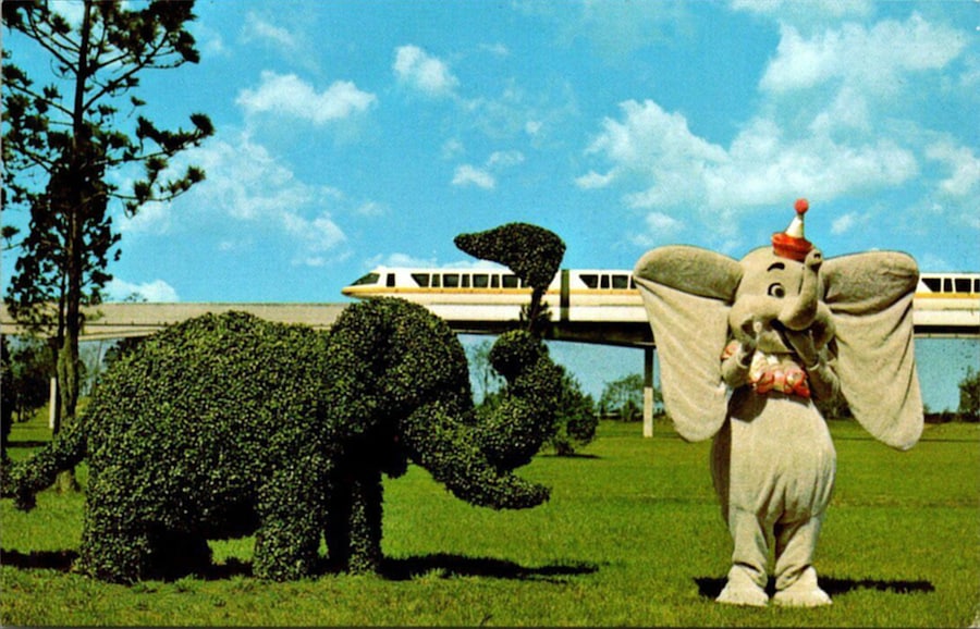 souvenir postcard is from the 1970s featuring Dumbo