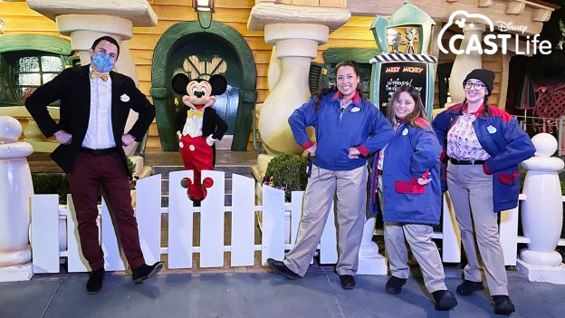 Disneyland Resort cast members with Mickey at Toontown
