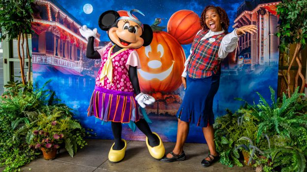 Minnie Mouse strikes a Halloween pose with cast