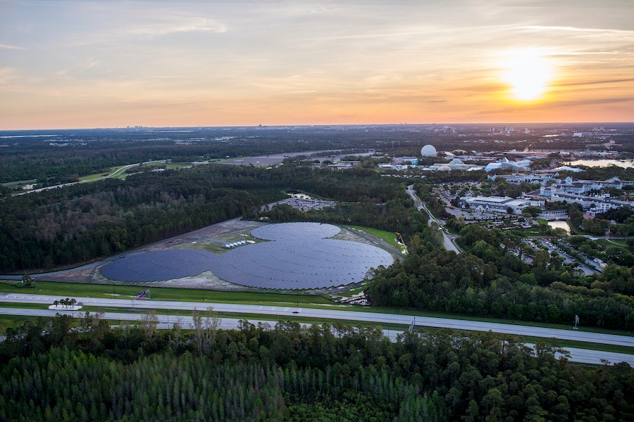 Solar panels in the shape of Mickey Mouse at Walt Disney World Resort