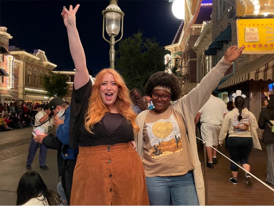 Disneyland Resort cast members celebrating the return of the Main Street Electrical Parade