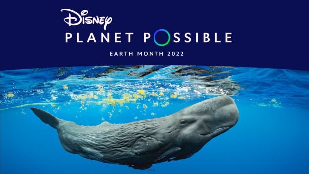 Disney Planet Possible graphic with a whale