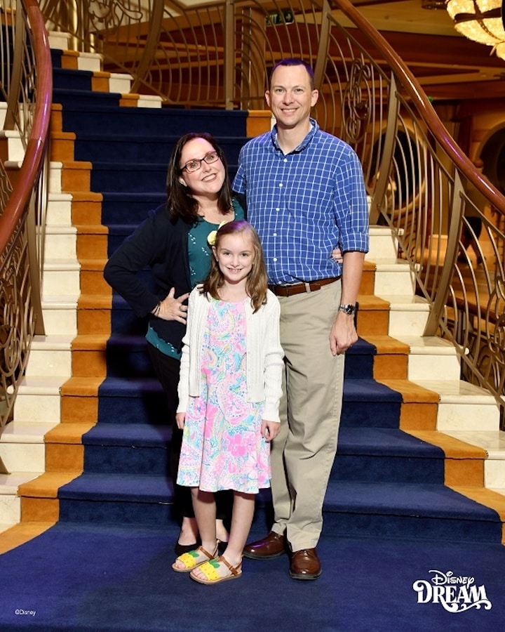 Lindsey and her family enjoying a vacation aboard the Disney Dream 