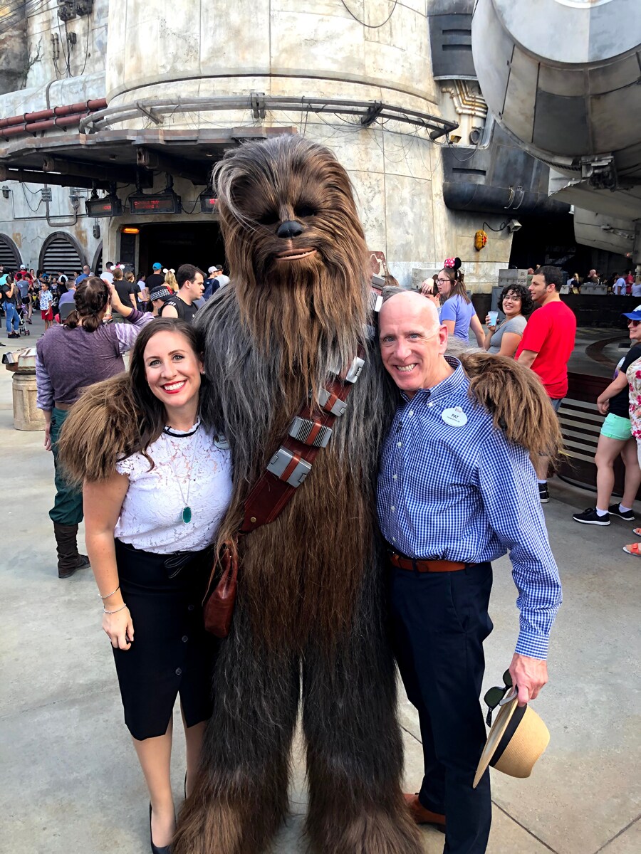 Jennifer with coworker at Hollywood Studios