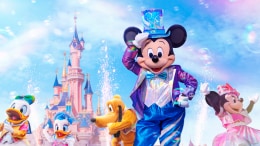 Disneyland Paris photo with Mickey, Minnie, Pluto, Donald, and Daisy