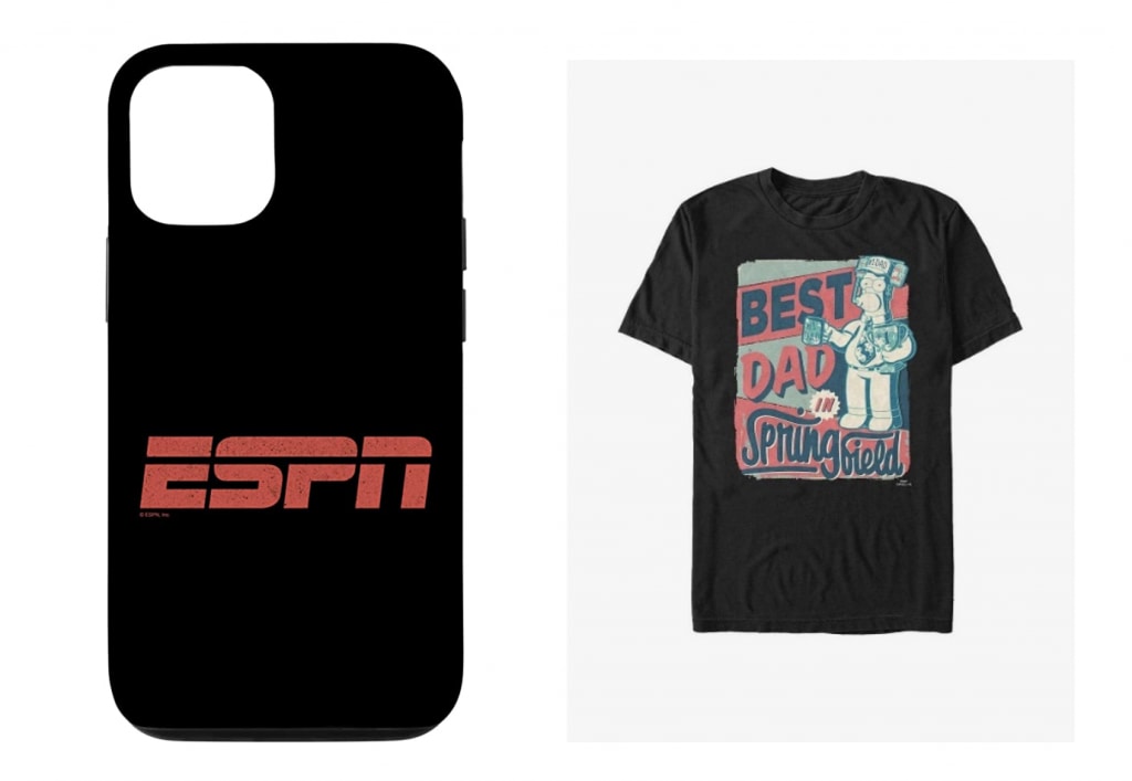 ESPN logo iPhone case and “Best Dad in Springfield” Tee