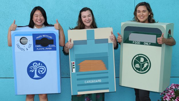 Disneyland Resort cast members celebrating Earth Month